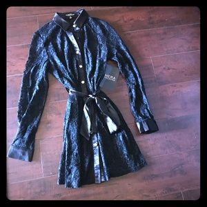Lace coat dress